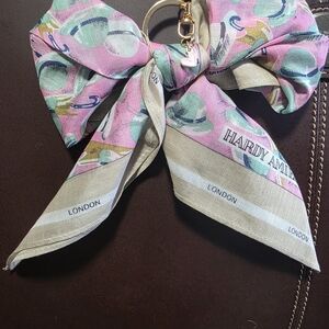 Hardy Amies Pink and Green Scarf Keychain